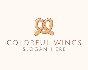 Brown Pretzel Line Art logo design