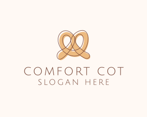 Brown Pretzel Line Art logo design