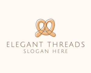 Brown Pretzel Line Art logo design