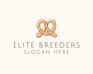 Brown Pretzel Line Art logo design