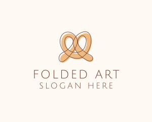 Brown Pretzel Line Art logo design