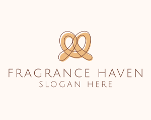 Brown Pretzel Line Art logo design