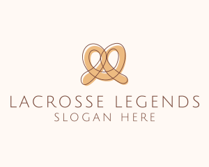 Brown Pretzel Line Art logo design