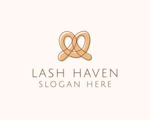 Brown Pretzel Line Art logo design