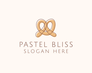 Brown Pretzel Line Art logo design