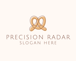 Brown Pretzel Line Art logo design