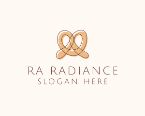 Brown Pretzel Line Art logo design