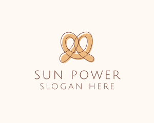 Brown Pretzel Line Art logo design