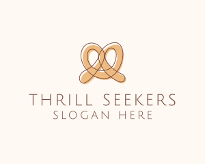 Brown Pretzel Line Art logo design