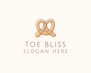 Brown Pretzel Line Art logo design