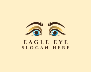 Gold Eyeshadow Eyebrow logo design