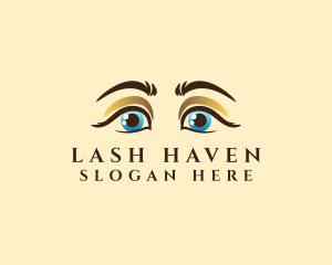 Gold Eyeshadow Eyebrow logo design