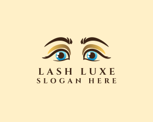 Gold Eyeshadow Eyebrow logo design