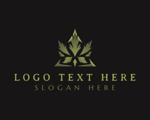 Herbal - Organic Marijuana Leaf logo design