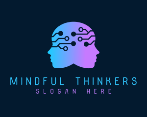 Gradient Human Mind Tech logo design