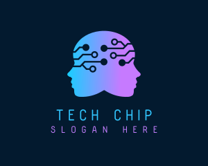 Microchip - Gradient Human Mind Tech logo design
