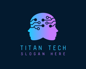 Gradient Human Mind Tech logo design