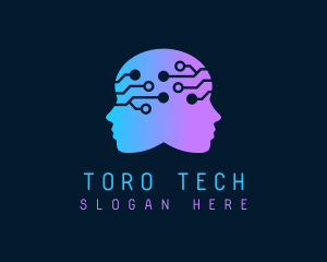 Gradient Human Mind Tech logo design