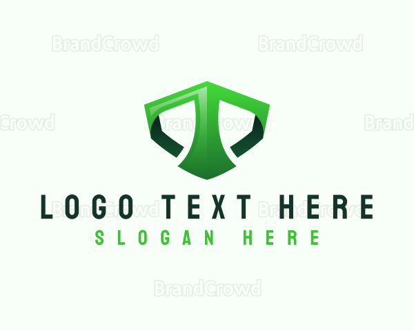 Shield Tech Digital Letter T Logo