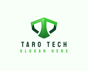 Shield Tech Digital Letter T logo design