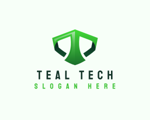 Shield Tech Digital Letter T logo design