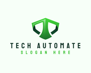 Shield Tech Digital Letter T logo design