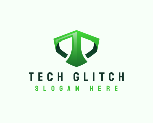 Shield Tech Digital Letter T logo design