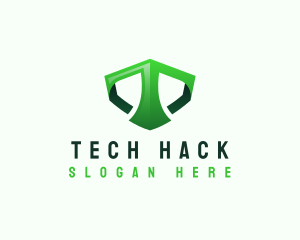 Shield Tech Digital Letter T logo design