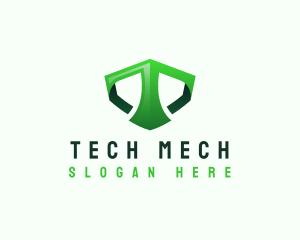 Shield Tech Digital Letter T logo design