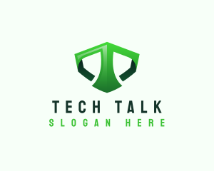 Shield Tech Digital Letter T logo design