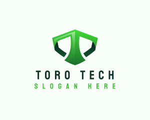 Shield Tech Digital Letter T logo design