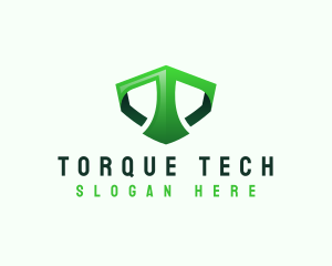 Shield Tech Digital Letter T logo design