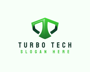 Shield Tech Digital Letter T logo design