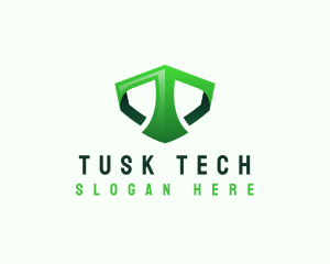 Shield Tech Digital Letter T logo design