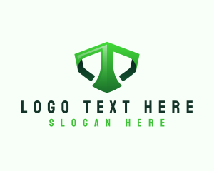 Shield Tech Digital Letter T Logo