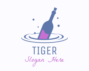 Wine - Floating Liquor Bottle logo design