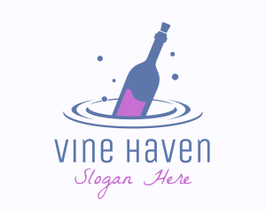 Floating Liquor Bottle  logo design