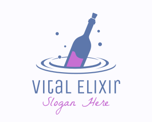 Elixir - Floating Liquor Bottle logo design