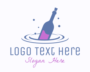 Liqueur - Floating Liquor Bottle logo design