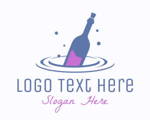 Floating Liquor Bottle  Logo