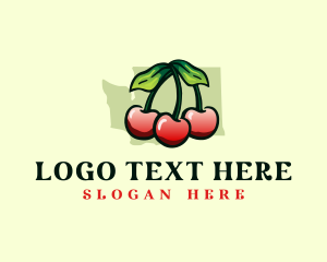 Map - Fruit Cherry Washington logo design