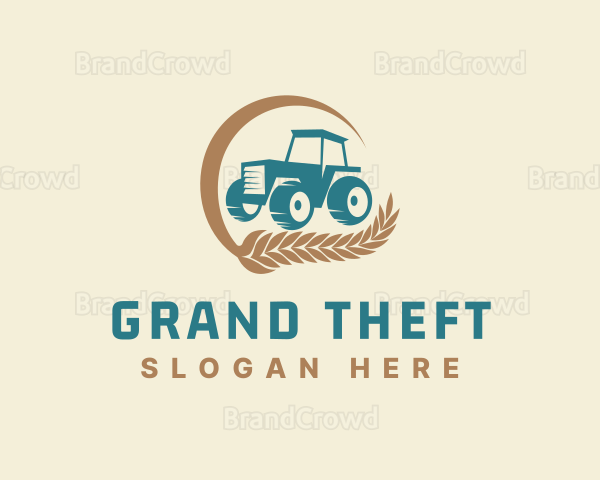 Wheat Farm Tractor Logo