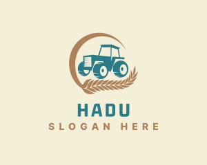 Wheat Farm Tractor Logo