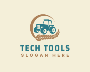 Wheat Farm Tractor Logo