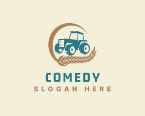Wheat Farm Tractor Logo