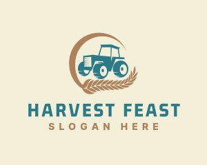 Wheat Farm Tractor logo design