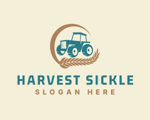 Wheat Farm Tractor logo design