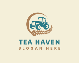 Wheat Farm Tractor logo design