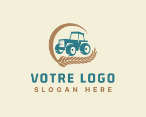 Ranch - Wheat Farm Tractor logo design