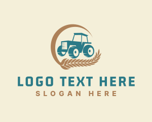 Cultivate - Wheat Farm Tractor logo design